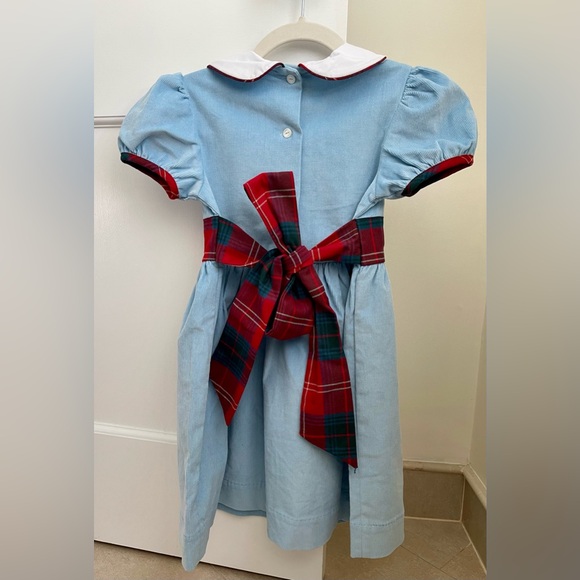 NWT- Beaufort Bonnet Co Cindy Lou Dress Barrington Blue/Middleton Place Plaid -8 - Picture 2 of 4